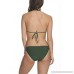 Sun and Sea Solid As A Rock Triangle Bikini Top with Side Tie Bottom Set Hunter Green B07JNG7ZRV